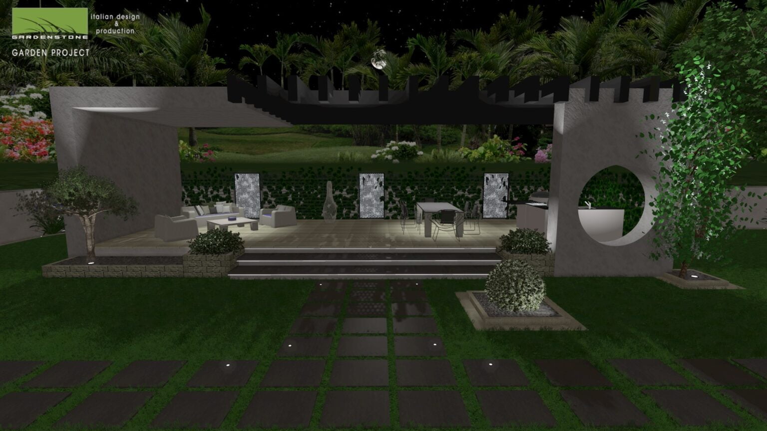 esempio giardino piscina