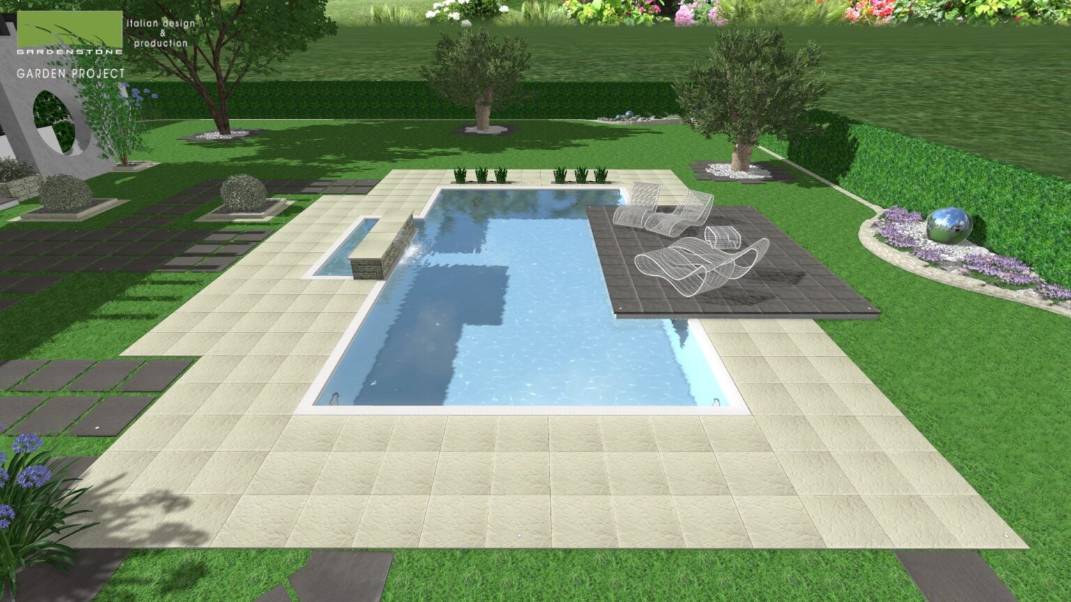 giardino piscina virtuale